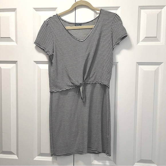 Neely Dress black and white stripe size M faux two piece - Picture 1 of 4